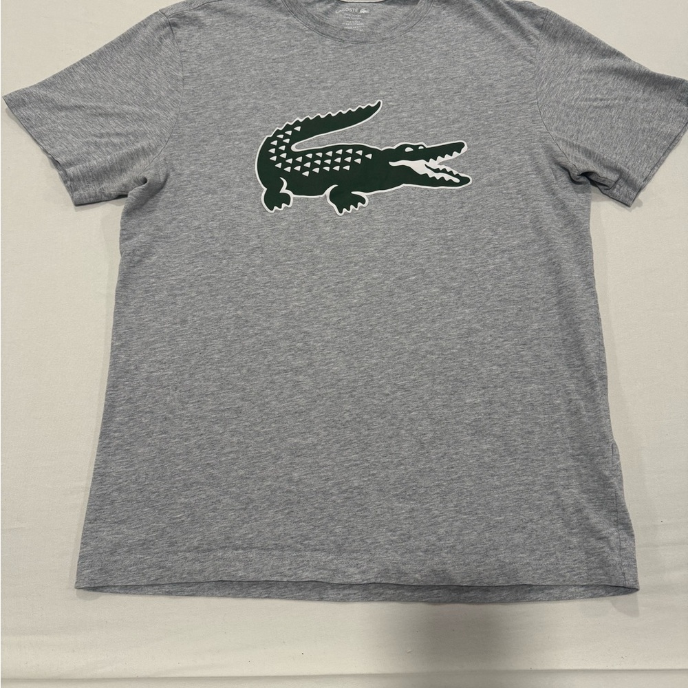 Lacoste Heather Gray Cotton Tee